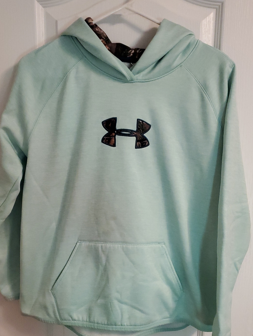 Under Armour Mint Green Hoodie with Camo Logo